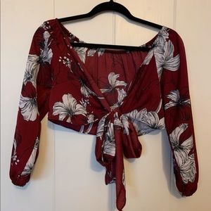 Off the shoulder tie top